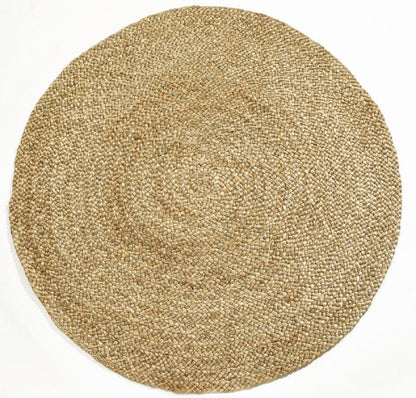 Handwoven Natural Jute Braided Area Rug - Soft Underfoot, 5Ft Round - Ideal for Bedroom, Living Room, and Dining Room