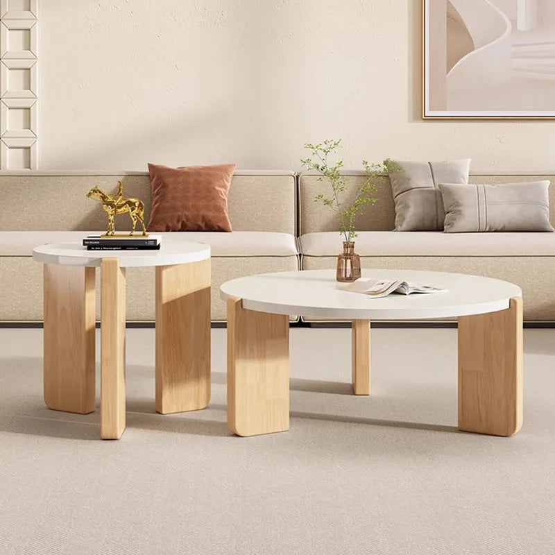 Japandi Decor Coffee Tables Modern Design Minimalist White Coffee Tables round Free Shipping Tavolino Da Salotto Home Furniture