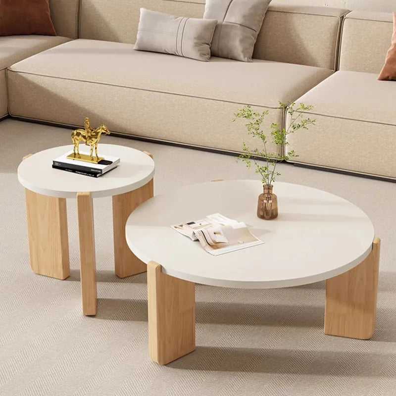 Japandi Decor Coffee Tables Modern Design Minimalist White Coffee Tables round Free Shipping Tavolino Da Salotto Home Furniture