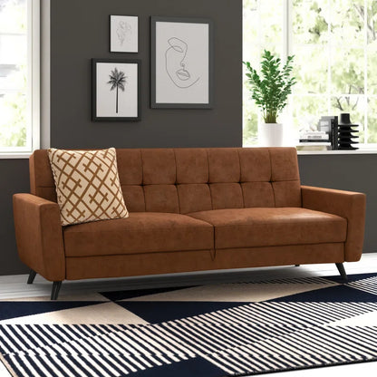 Giblin 81'' Faux Leather Convertible Sofa with Storage